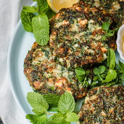 Baked Zucchini and Kale Fritters