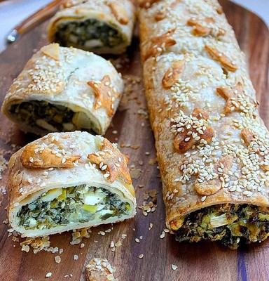 Spinach, Leek and Feta Roll